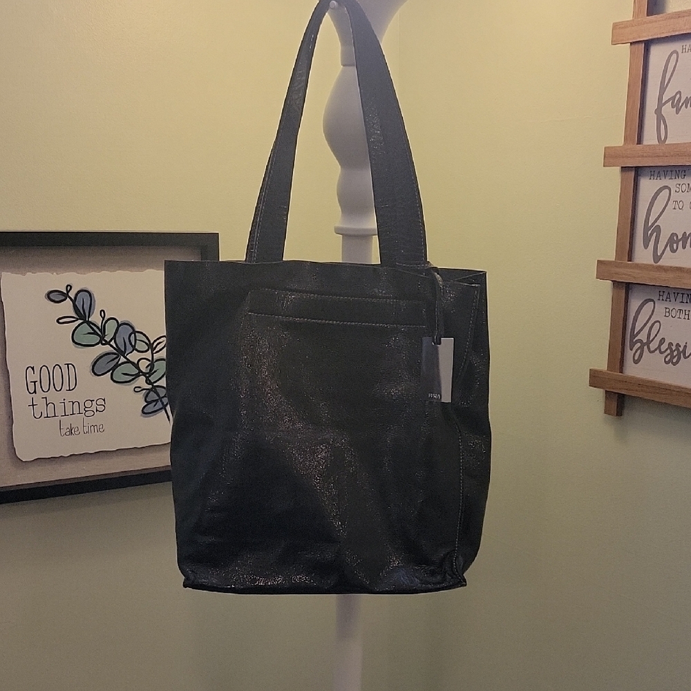 Elegant Black Vintage Furla Tote Bag
